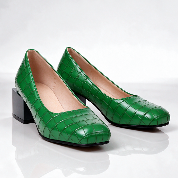 Florence Croc Block Heels