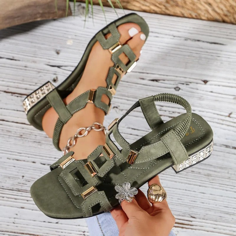 Odette Crystal Heel Sandals